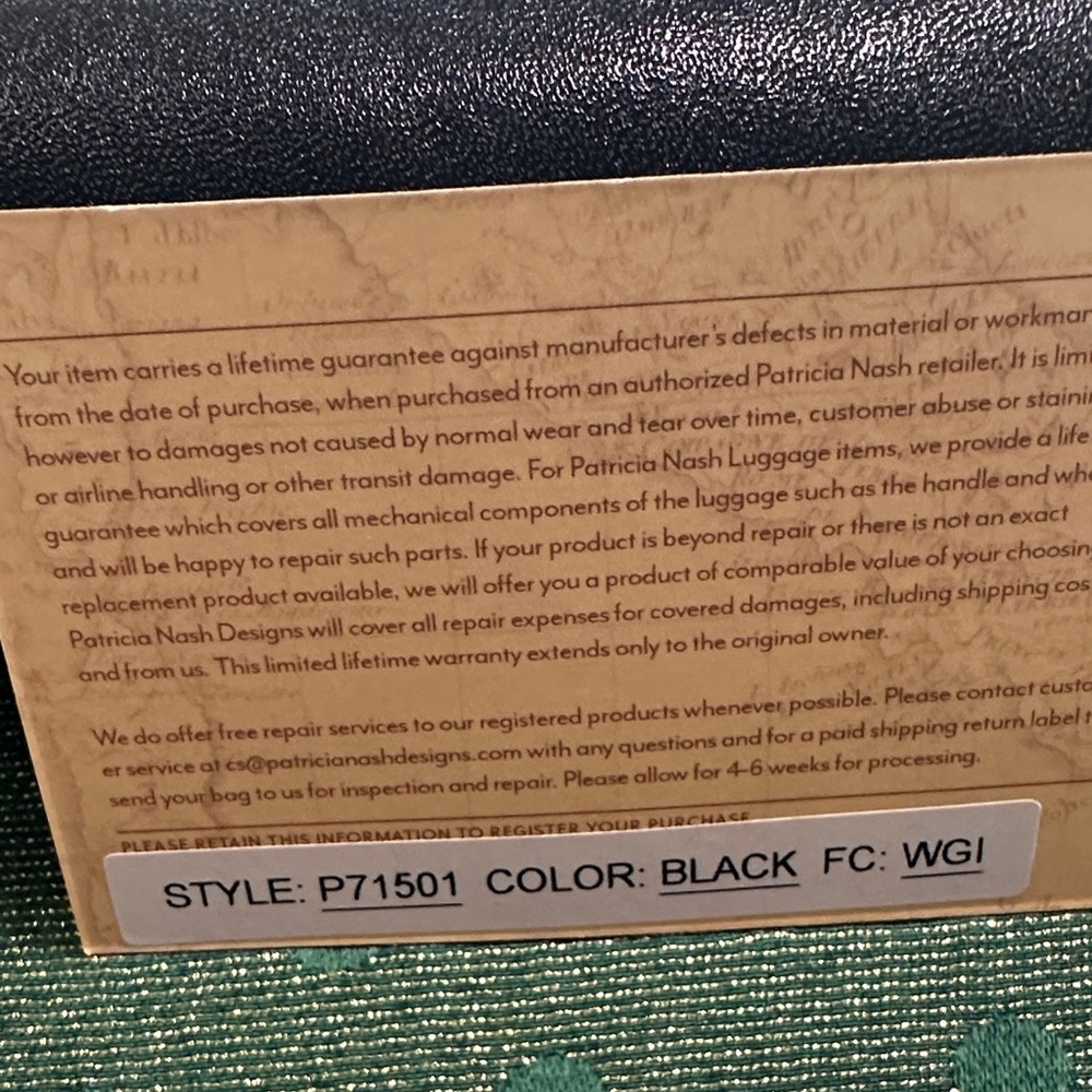 Patricia Nash Sleek Black Wristlet Clutch - Picture 3 of 5